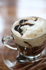 coffee on wood background