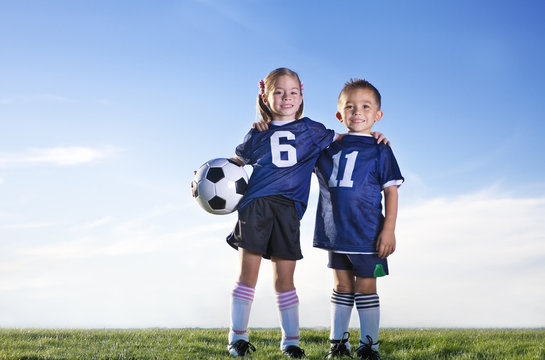 Young Soccer Players On A Team