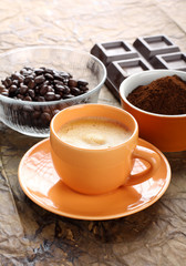 Cup of coffee with foam