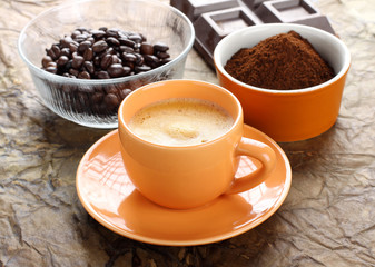 Cup of coffee with foam