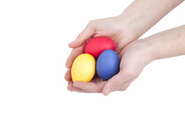 handvoll bunter Ostereier