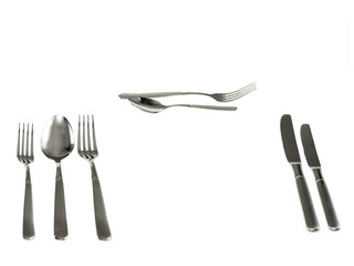 cutlery on white background