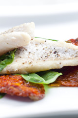 cod with dried tomatoes and basil