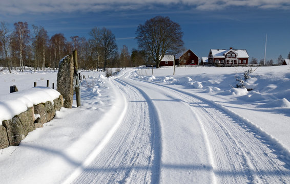 February panorama for Swedish village