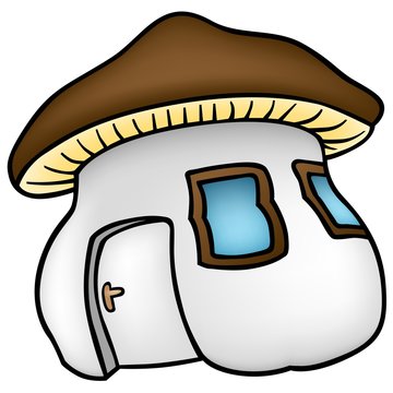 Mushroom House - Cartoon Illustration