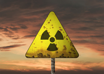 Radioactivity sign and the dramatic sky