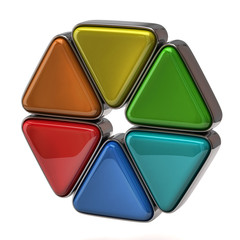 3d illustration of color wheel