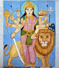 Obraz premium Picture on tiles representing hindu deity