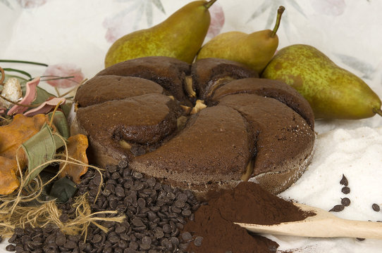 Pear Cake And Chocolate