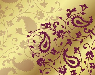 paisley floral pattern, textile swatch, royal India