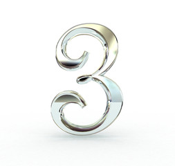 3d number isolated.