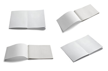 leaflet notebook textbook white blank paper template