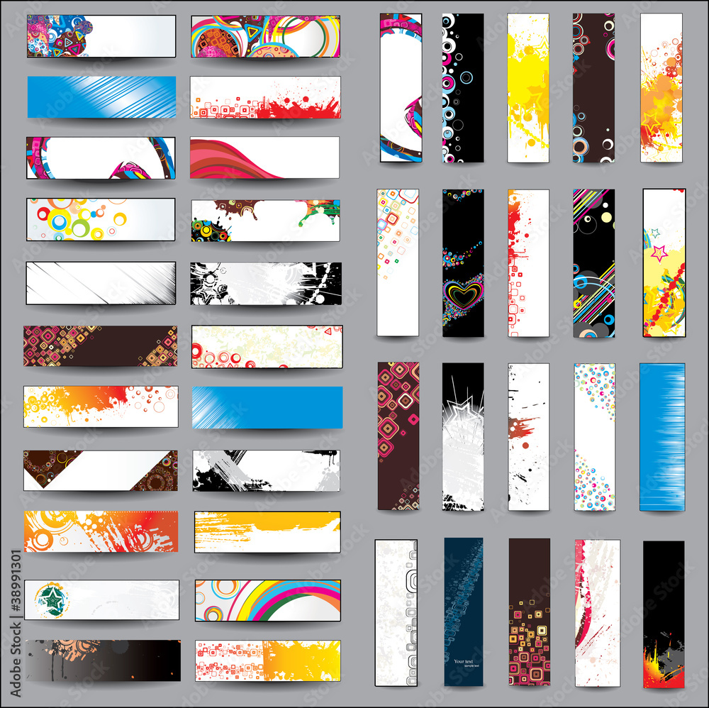 Poster mix collection vertical and horizontal headers