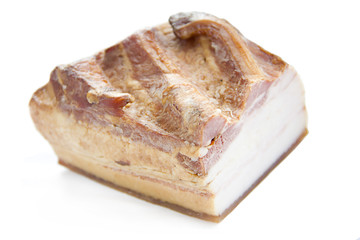 A piece of smoked bacon