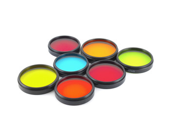 Color filters for lenses over white