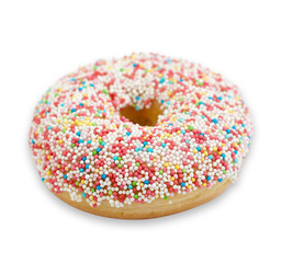 Donut mit bunten Zuckerperlen