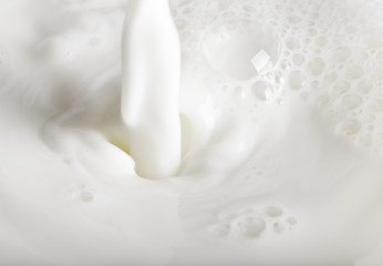 Fototapeta na wymiar fresh milk poured macro