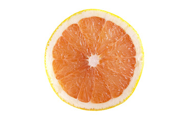 Grapefruit section  isolated on white
