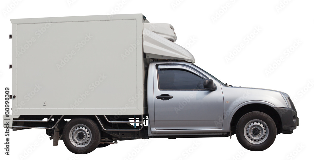 Wall mural van truck isolated white