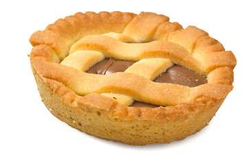 Chocolate pastry, italian homemade on the white