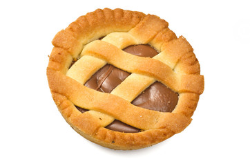 Chocolate pastry, italian homemade on the white