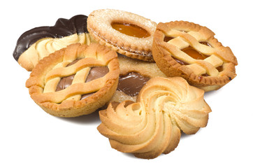 Mix of pastry, italian homemade on the white