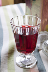 cut glass of red wine