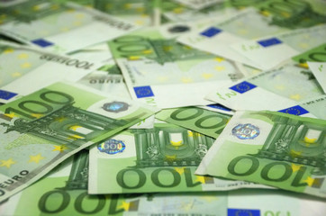 Obraz na płótnie Canvas 100 Euro Uwagi / ? 100 banknotów