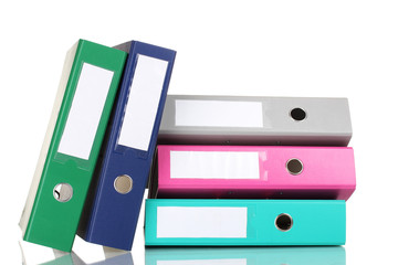 Office folders isolated on white