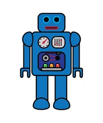 Deurstickers Retro speelgoedrobot © dukepope