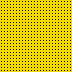 Seamless Black Dots on Bright Yellow Background Wallpaper