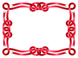 Red ribbon frame isolated on white