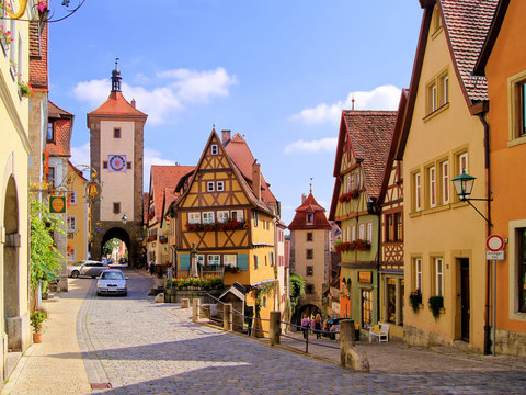 Classic view of Rothenburg ob der Tauber, Germany