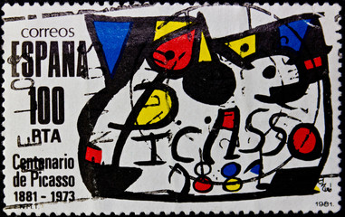 Stamp Spain - obrazy, fototapety, plakaty