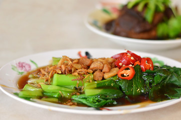 stir fried chinese kale with oyster sauce