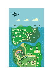 cartoon map of the city