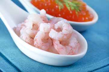 shrimps and caviar