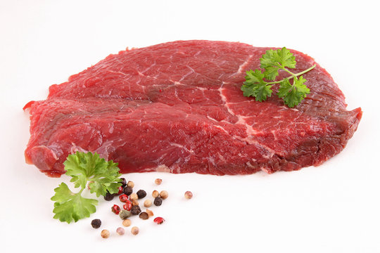 isolated raw meat beef