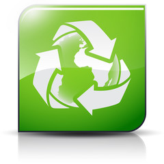 Symbole glossy vectoriel planète Terre recyclage