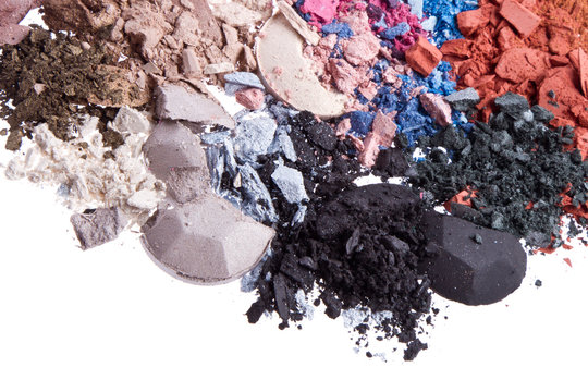 Fototapeta set of multicolor crushed eyeshadows
