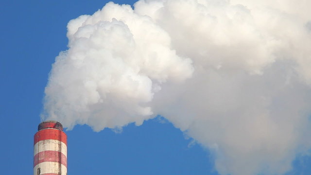 White Smoke out of Industrial smoke stack