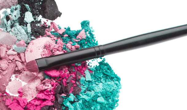 Fototapeta set of multicolor crushed eyeshadows