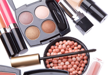 set of cosmetic makeup products