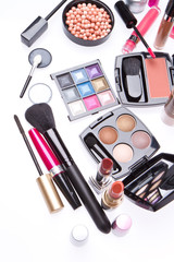 set of cosmetic makeup products