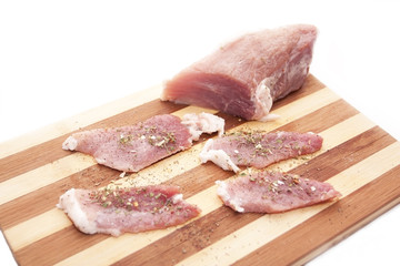 Meat cutting from pork