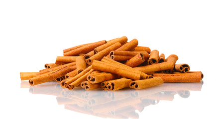 Cinnamon sticks isolated on white
