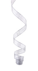 beautiful silver ribbon isolated on white