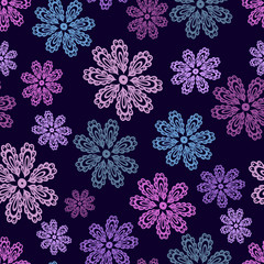 lace flowers seamless pattern