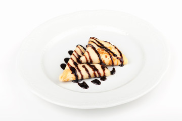 Pfannkuchen mit Schokoladensoße
