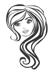Abstract Beautiful Woman doodle Portrait